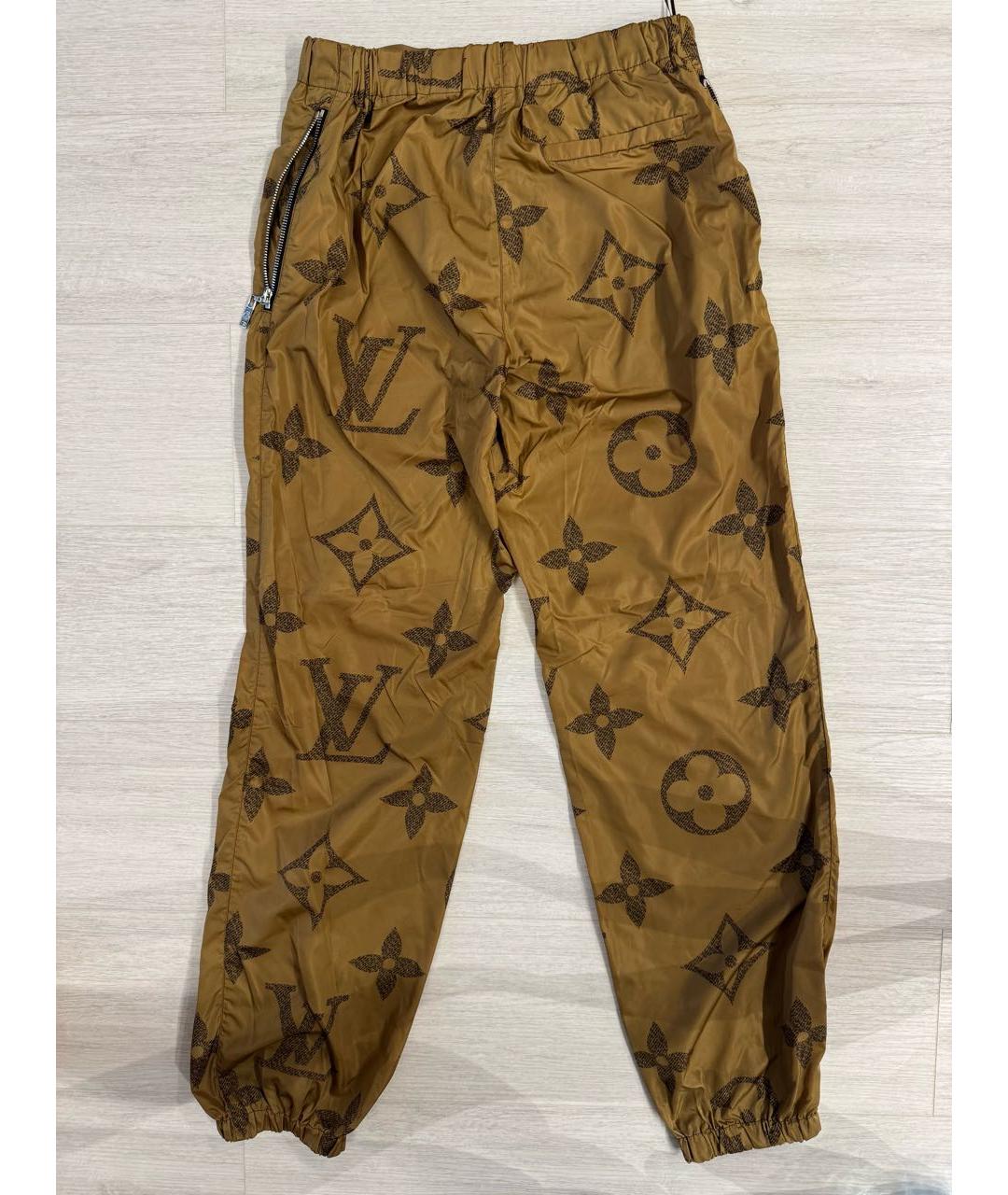 LOUIS VUITTON Коричневые полиамидовые брюки широкие, фото 2