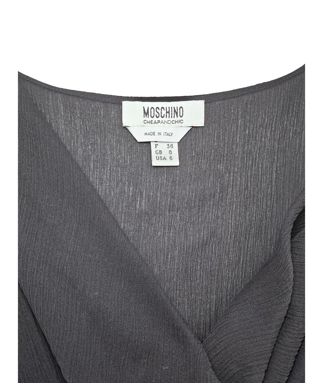 MOSCHINO Зеленые шелковое повседневное платье, фото 4