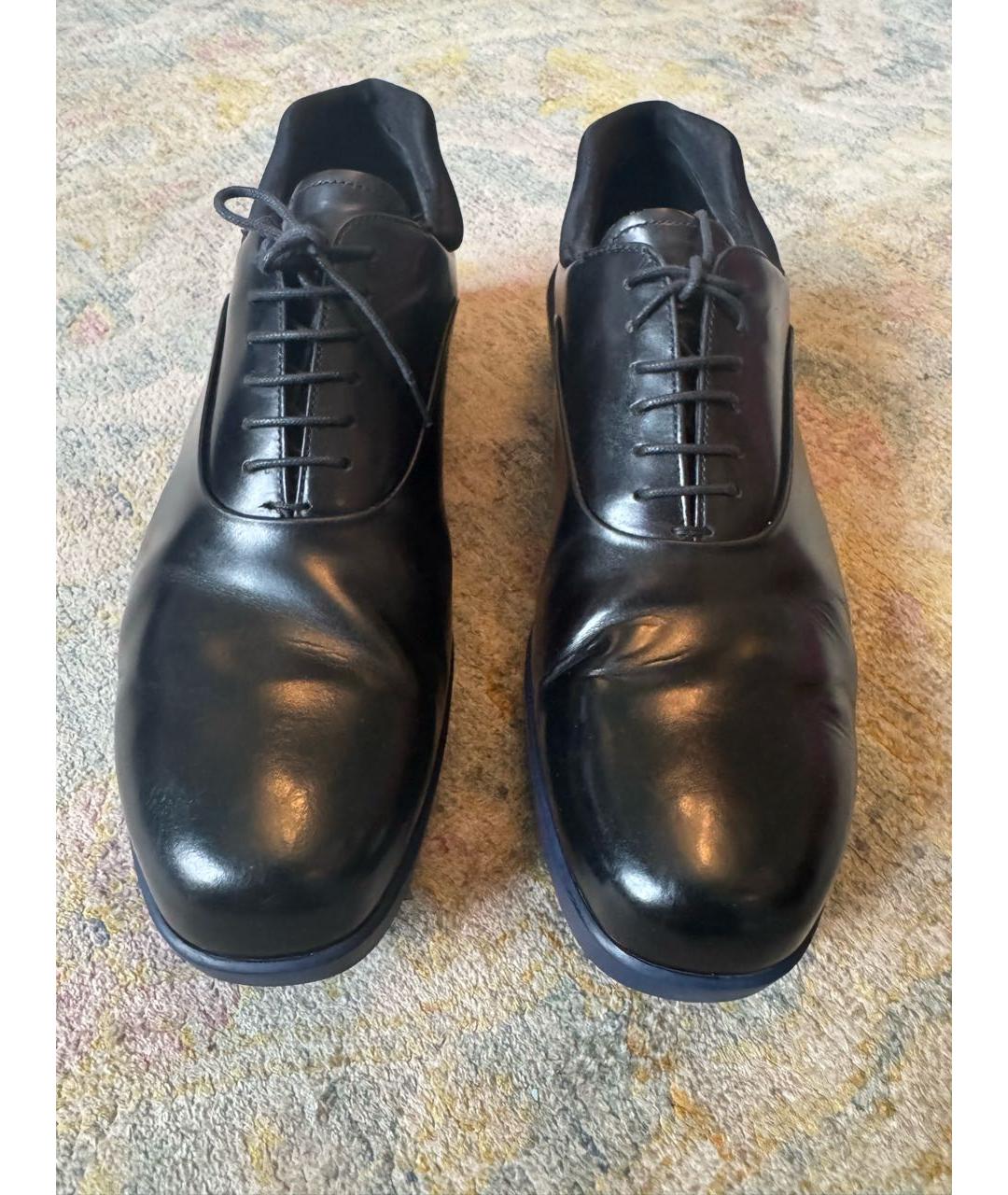 PRADA Черные кожаные низкие ботинки, фото 2