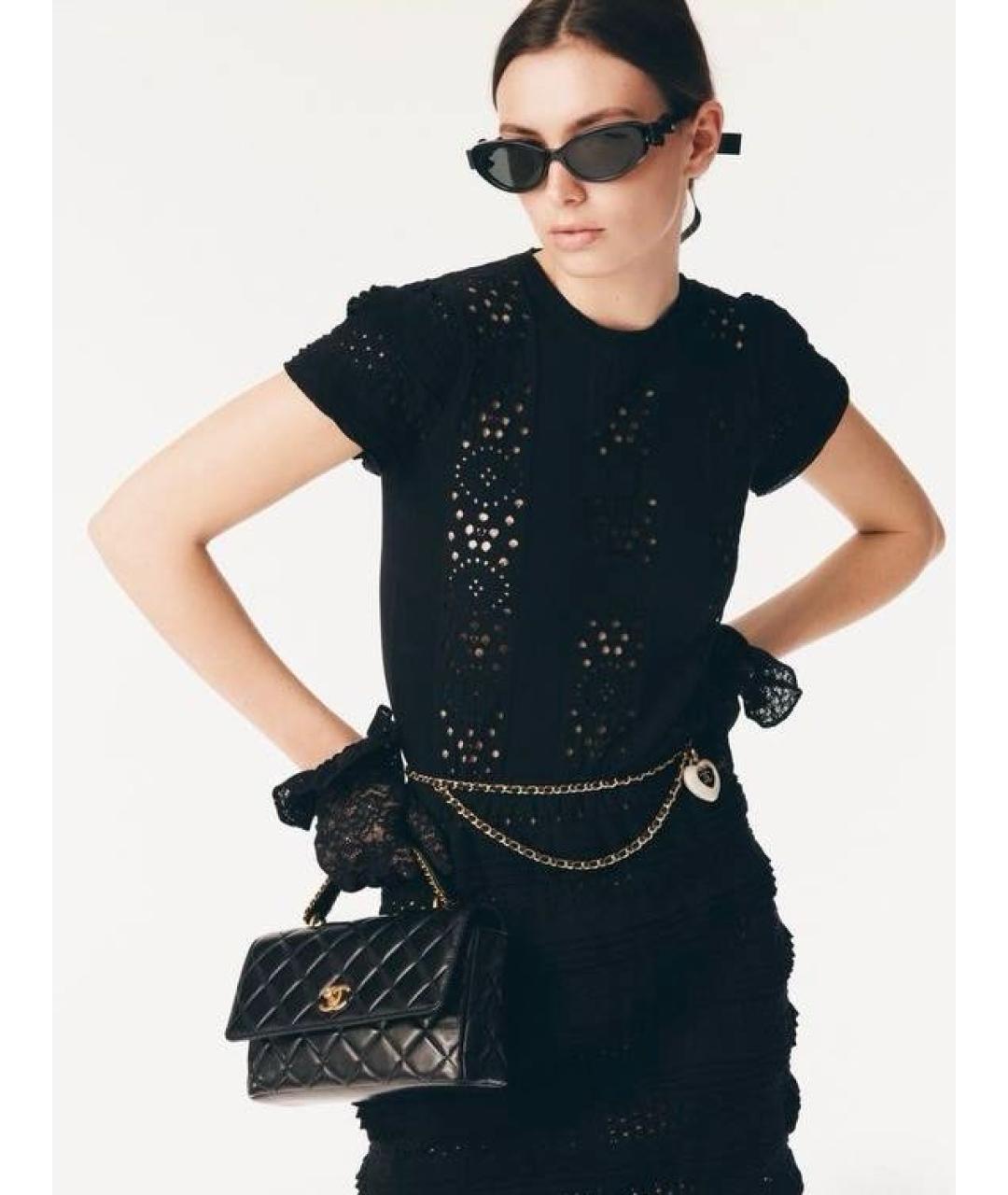 CHANEL Черное хлопковое коктейльное платье, фото 3