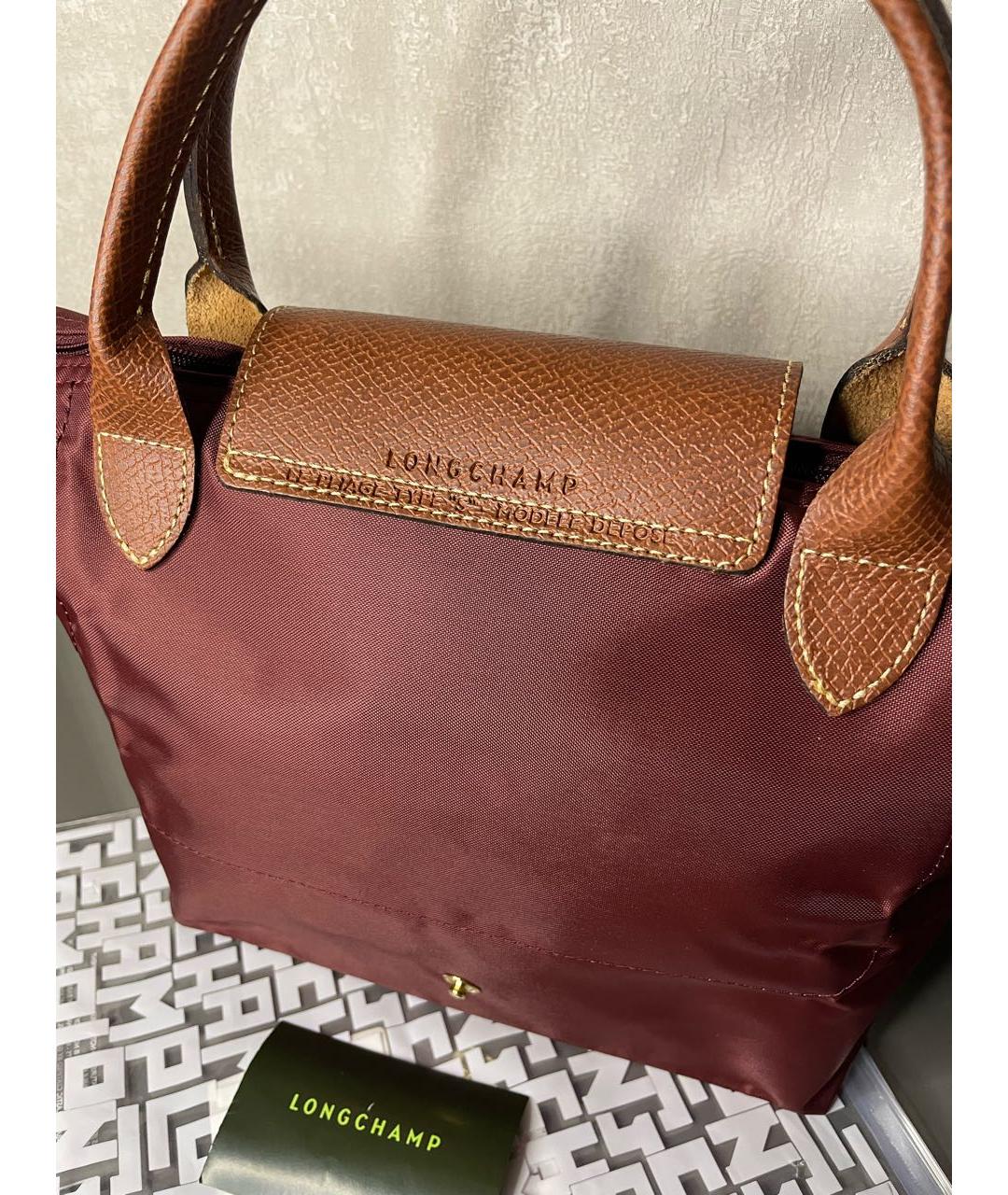 LONGCHAMP Бордовая сумка тоут, фото 3
