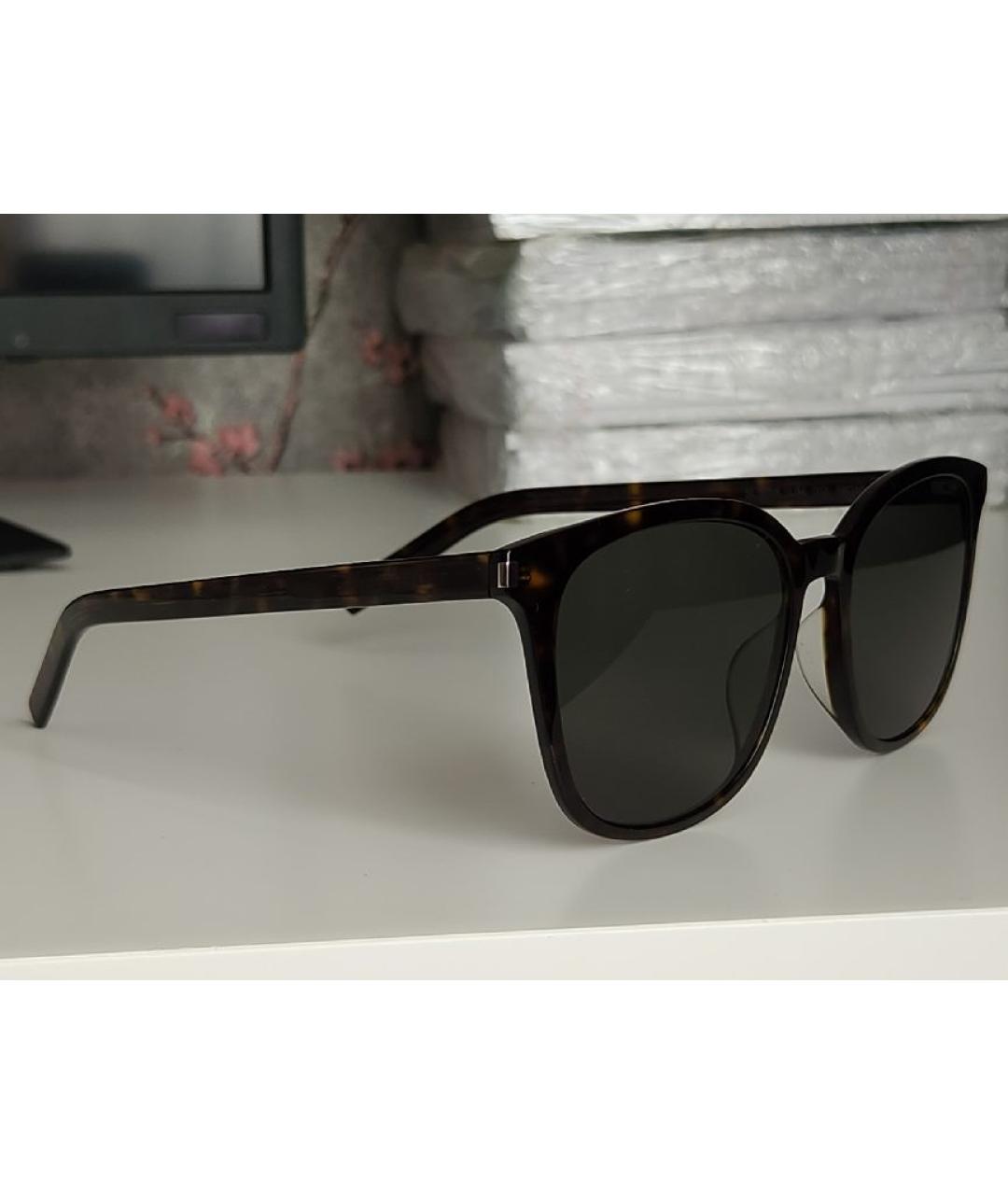 SAINT LAURENT Коричневые солнцезащитные очки, фото 2