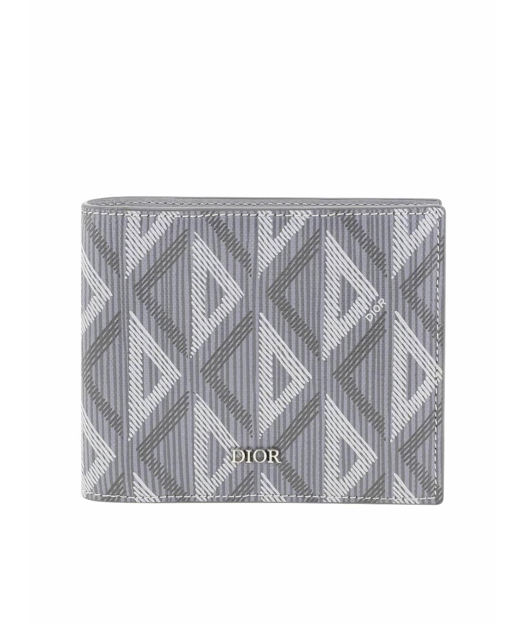 CHRISTIAN DIOR Серый кожаный кошелек, фото 1