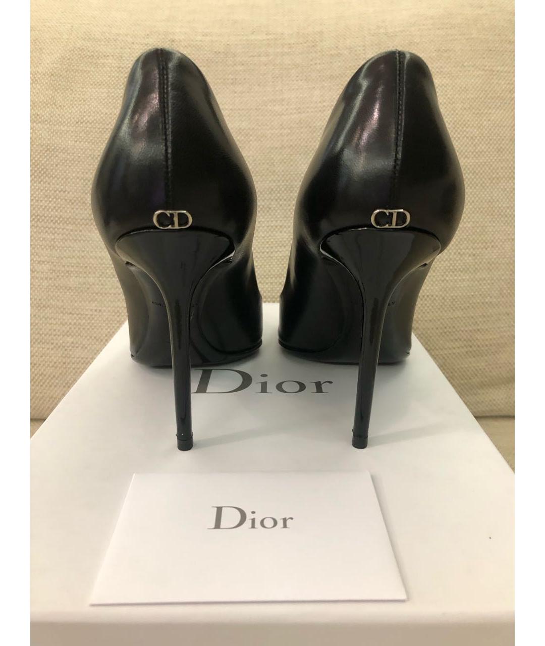 CHRISTIAN DIOR Черные кожаные туфли, фото 4