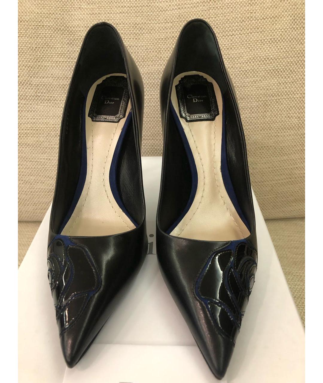 CHRISTIAN DIOR Черные кожаные туфли, фото 2