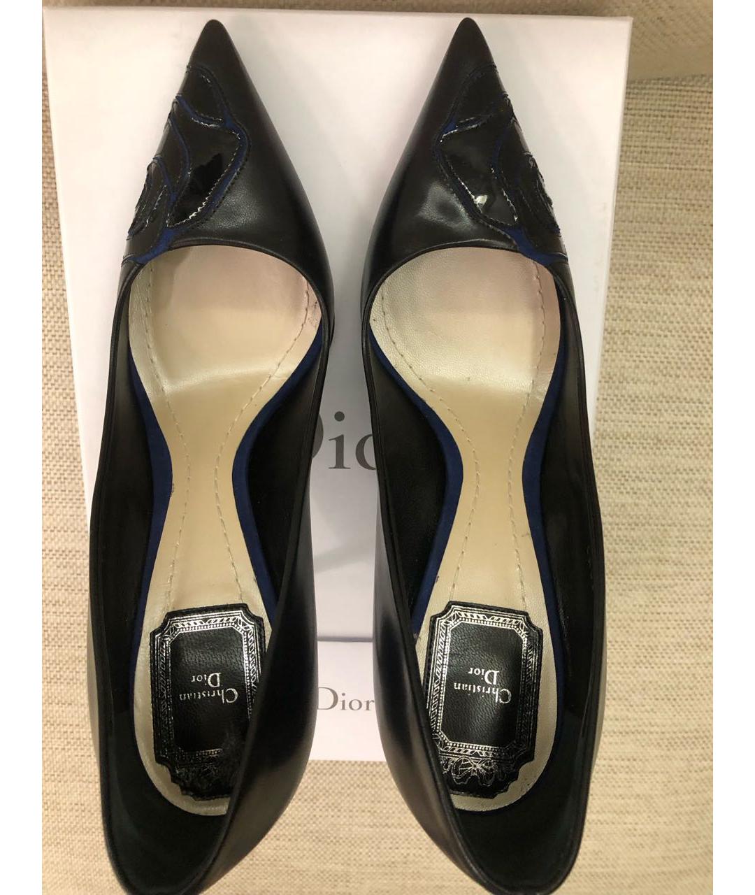 CHRISTIAN DIOR Черные кожаные туфли, фото 3