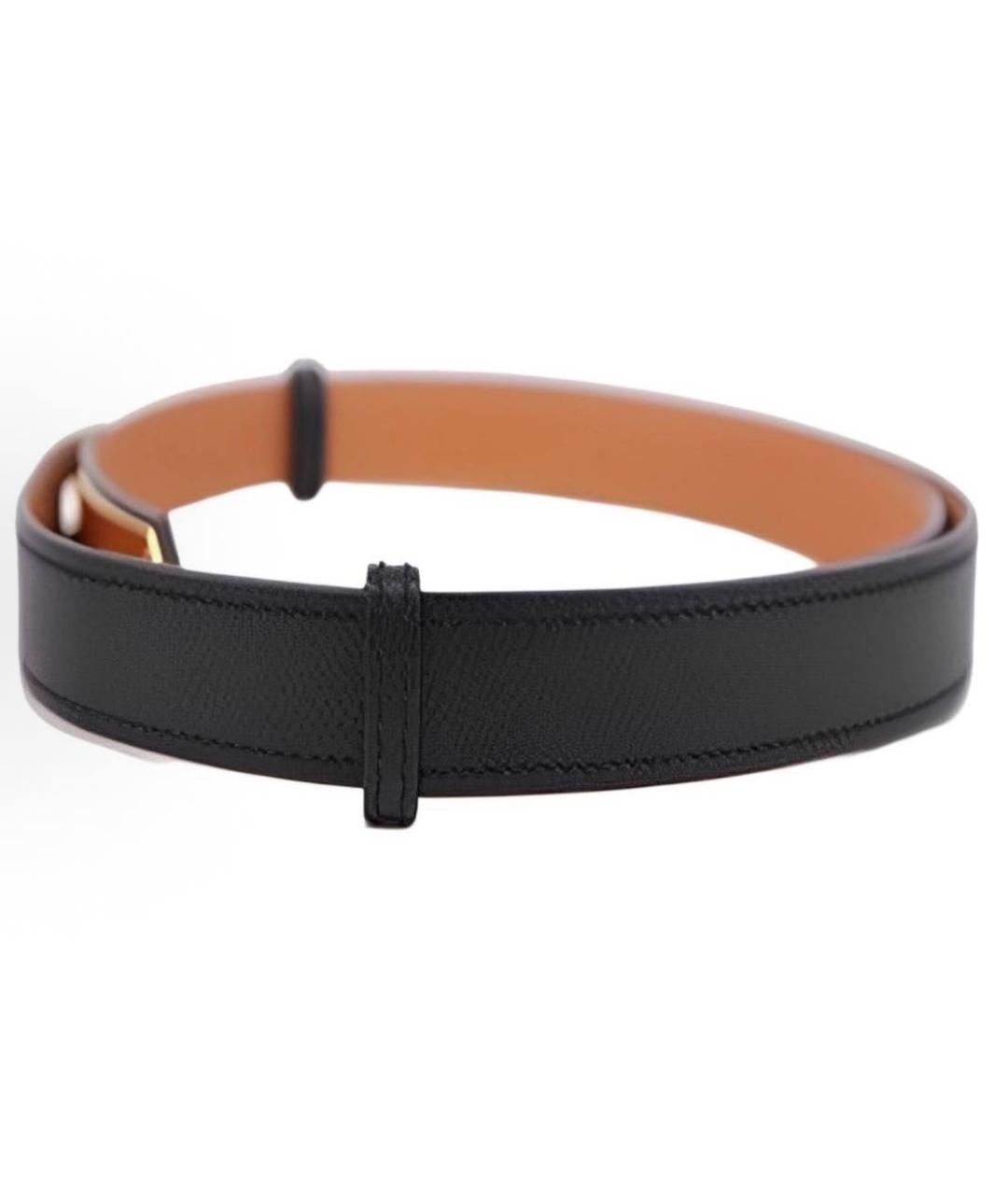 HERMES Темно-синий кожаный ремень, фото 2