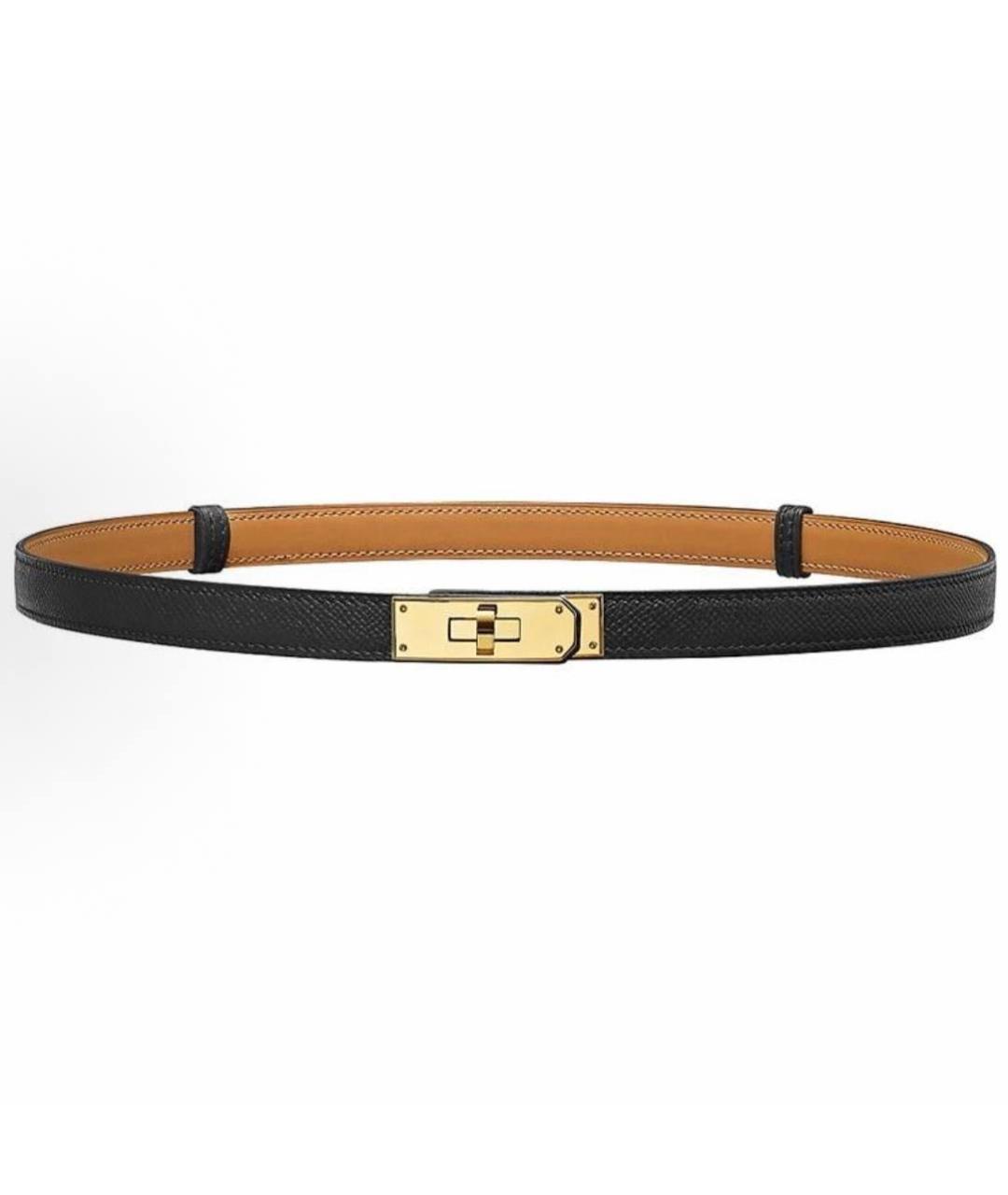 HERMES Темно-синий кожаный ремень, фото 5