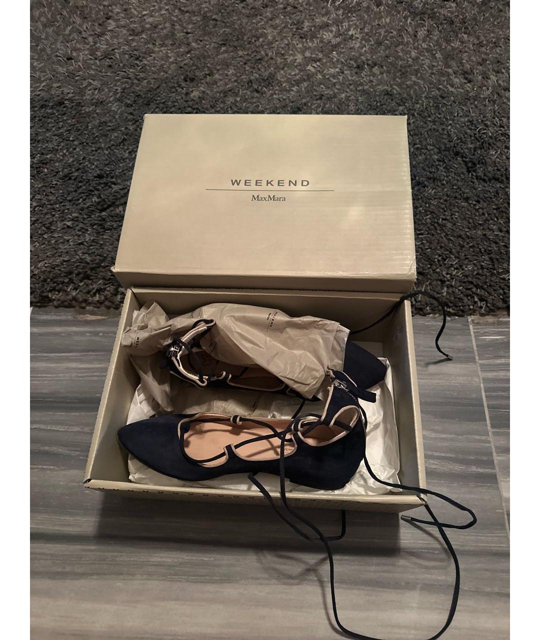 WEEKEND MAX MARA Синие замшевые балетки, фото 6