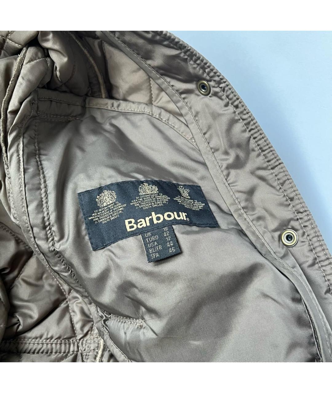 BARBOUR Коричневая полиамидовая куртка, фото 8