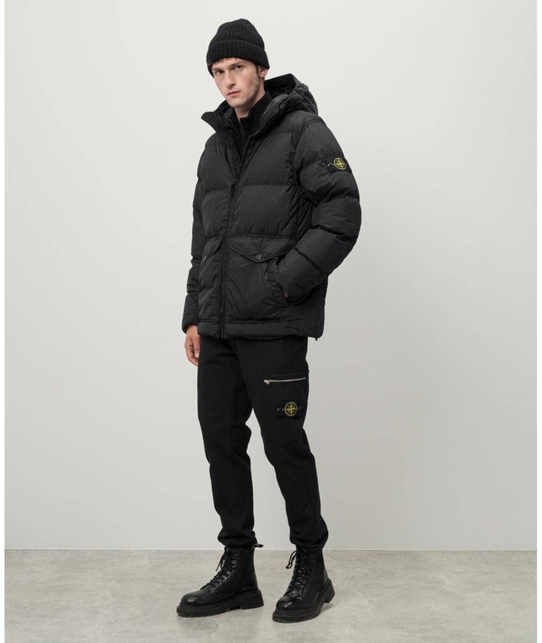 STONE ISLAND Черный пуховик, фото 3
