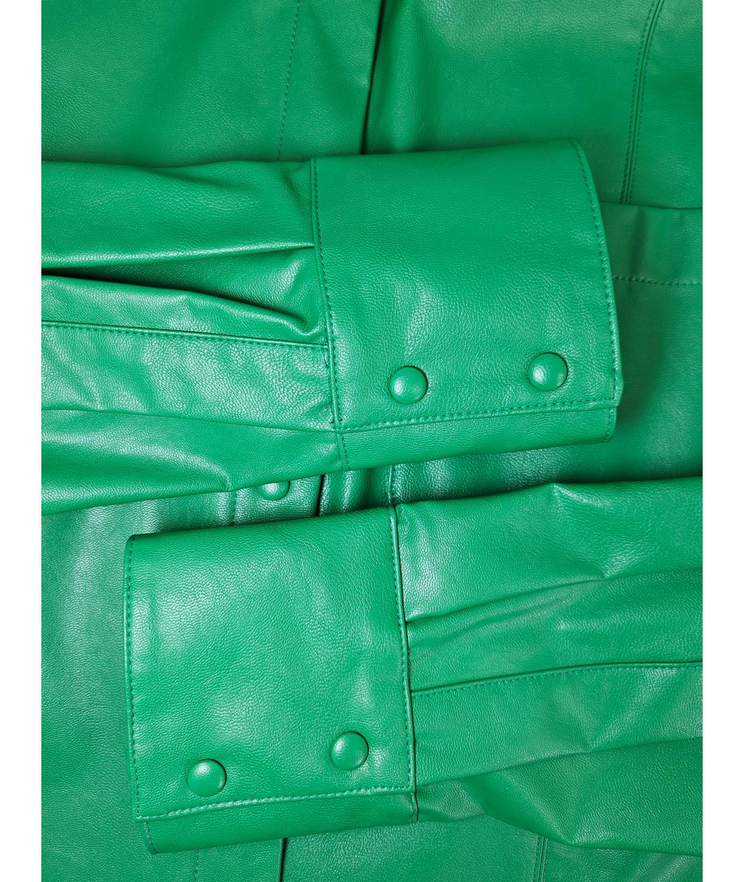 MSGM Зеленая полиуретановая рубашка, фото 4
