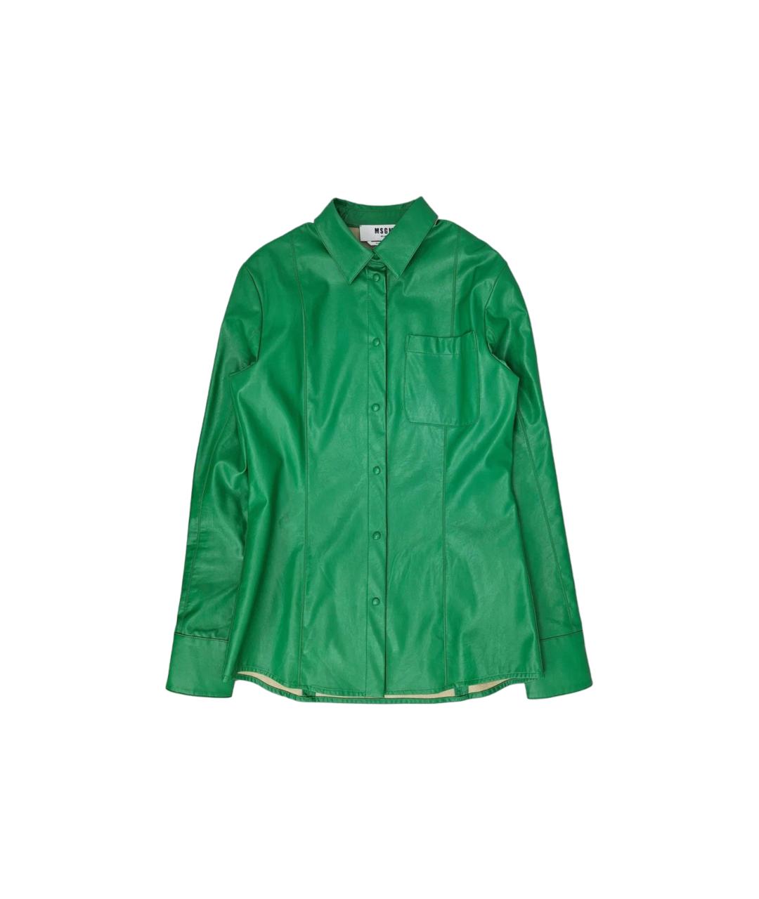 MSGM Зеленая полиуретановая рубашка, фото 3