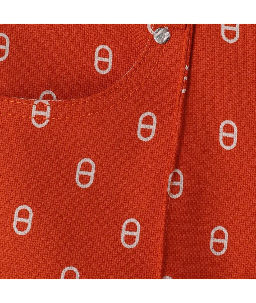 HERMES Оранжевое деним шорты, фото 4