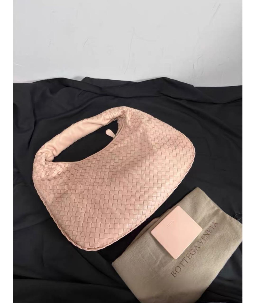 BOTTEGA VENETA Розовая кожаная сумка с короткими ручками, фото 5