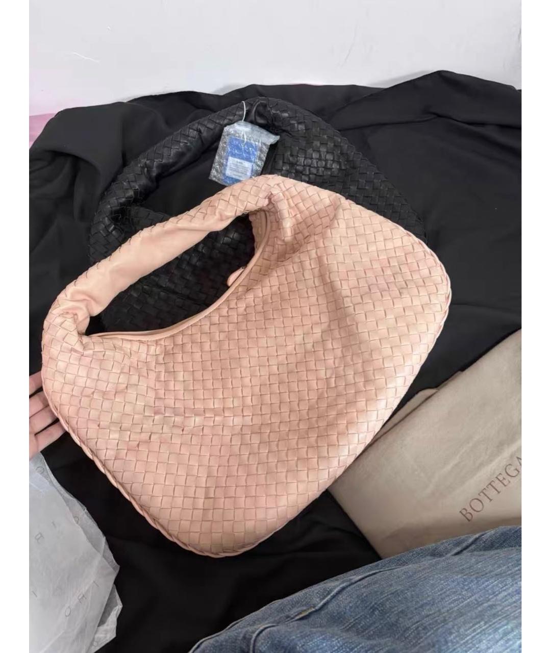 BOTTEGA VENETA Розовая кожаная сумка с короткими ручками, фото 6