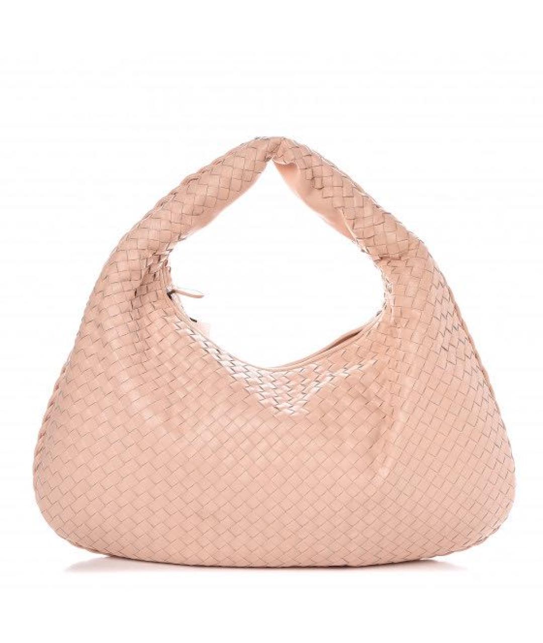 BOTTEGA VENETA Розовая кожаная сумка с короткими ручками, фото 1