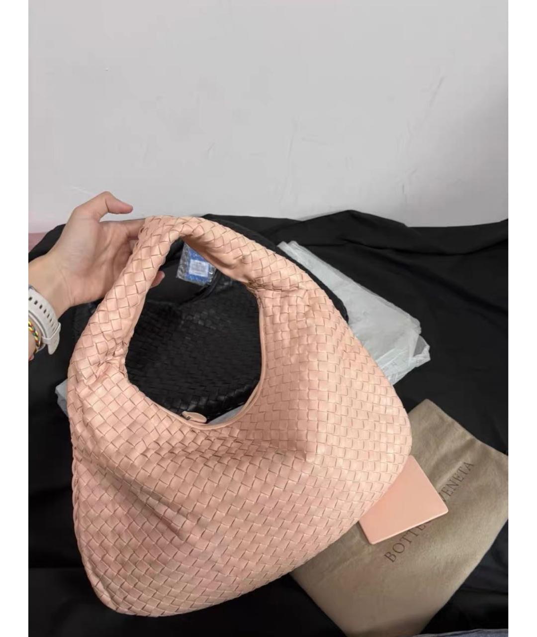 BOTTEGA VENETA Розовая кожаная сумка с короткими ручками, фото 2