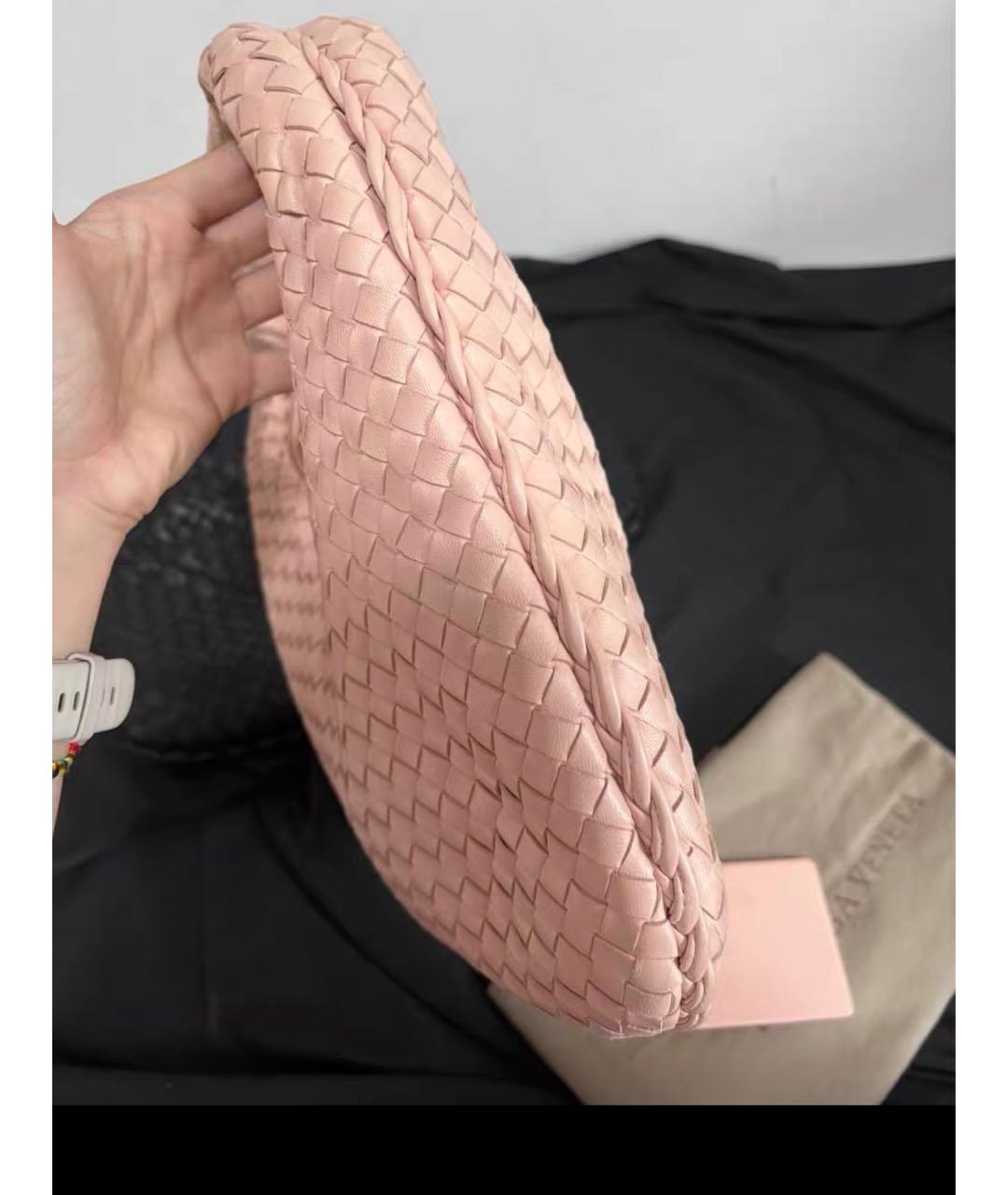 BOTTEGA VENETA Розовая кожаная сумка с короткими ручками, фото 8