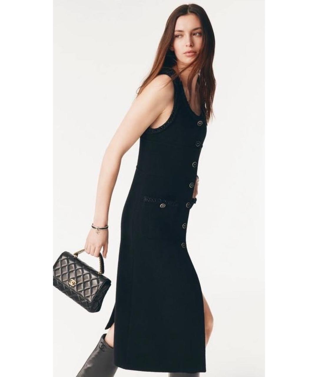CHANEL Черное твидовое коктейльное платье, фото 3