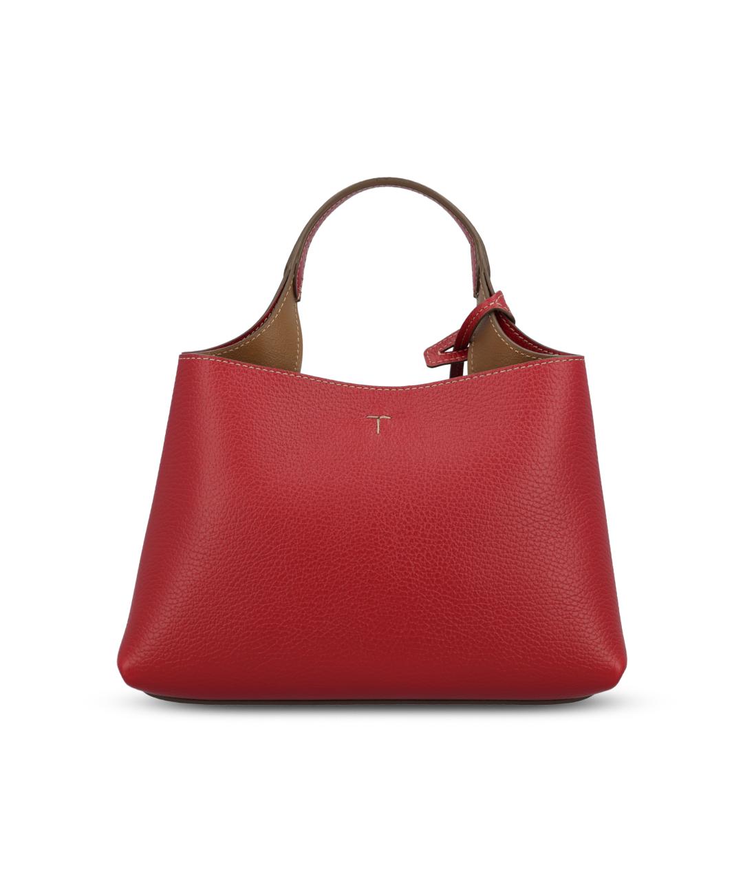 TOD'S Красная кожаная сумка тоут, фото 4