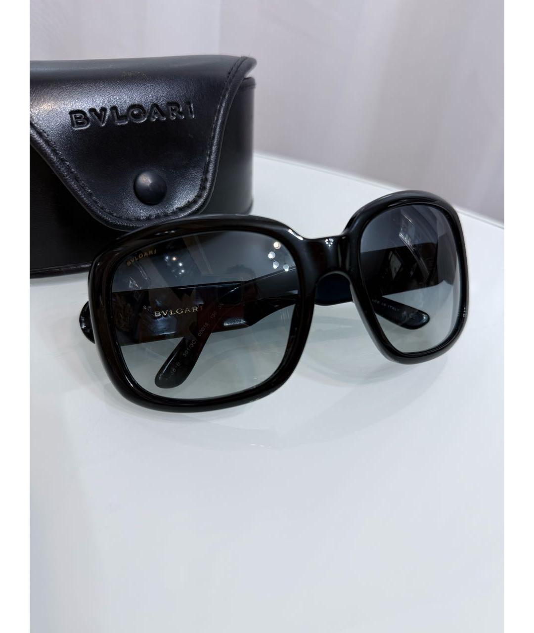 BVLGARI Черные пластиковые солнцезащитные очки, фото 9