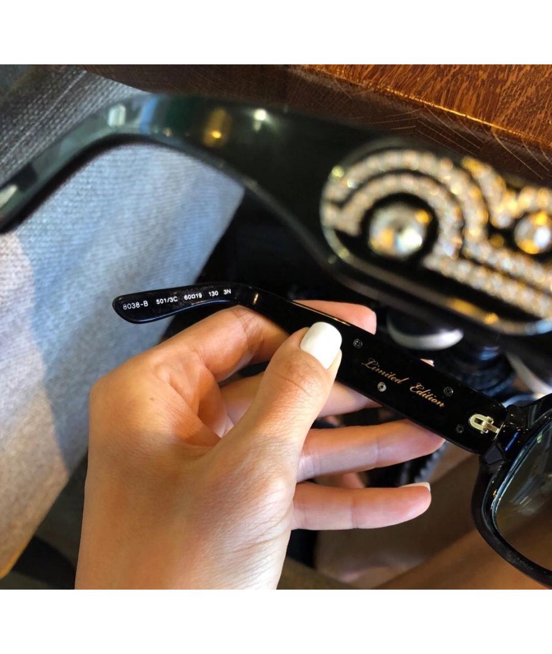 BVLGARI Черные пластиковые солнцезащитные очки, фото 6