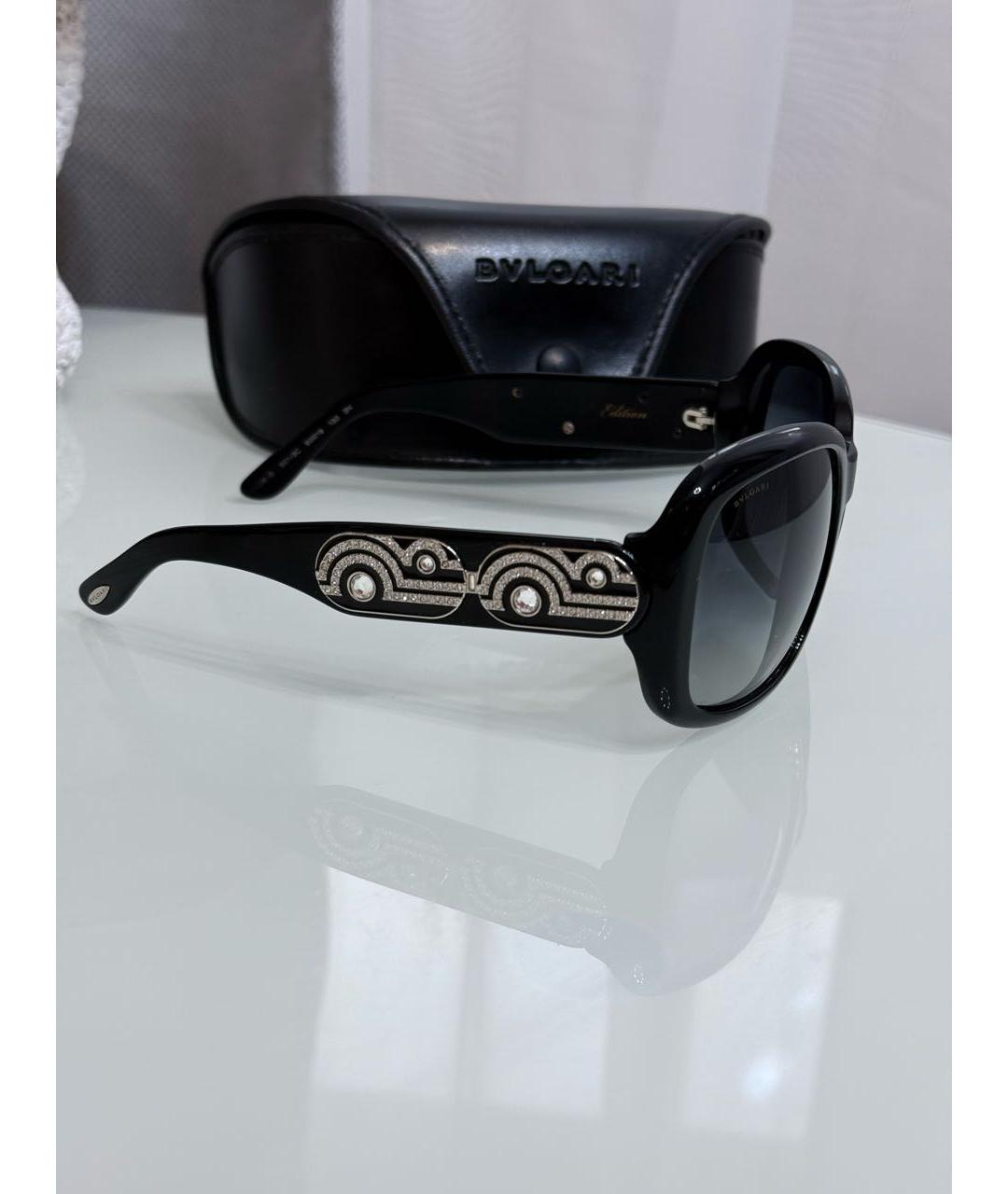 BVLGARI Черные пластиковые солнцезащитные очки, фото 3