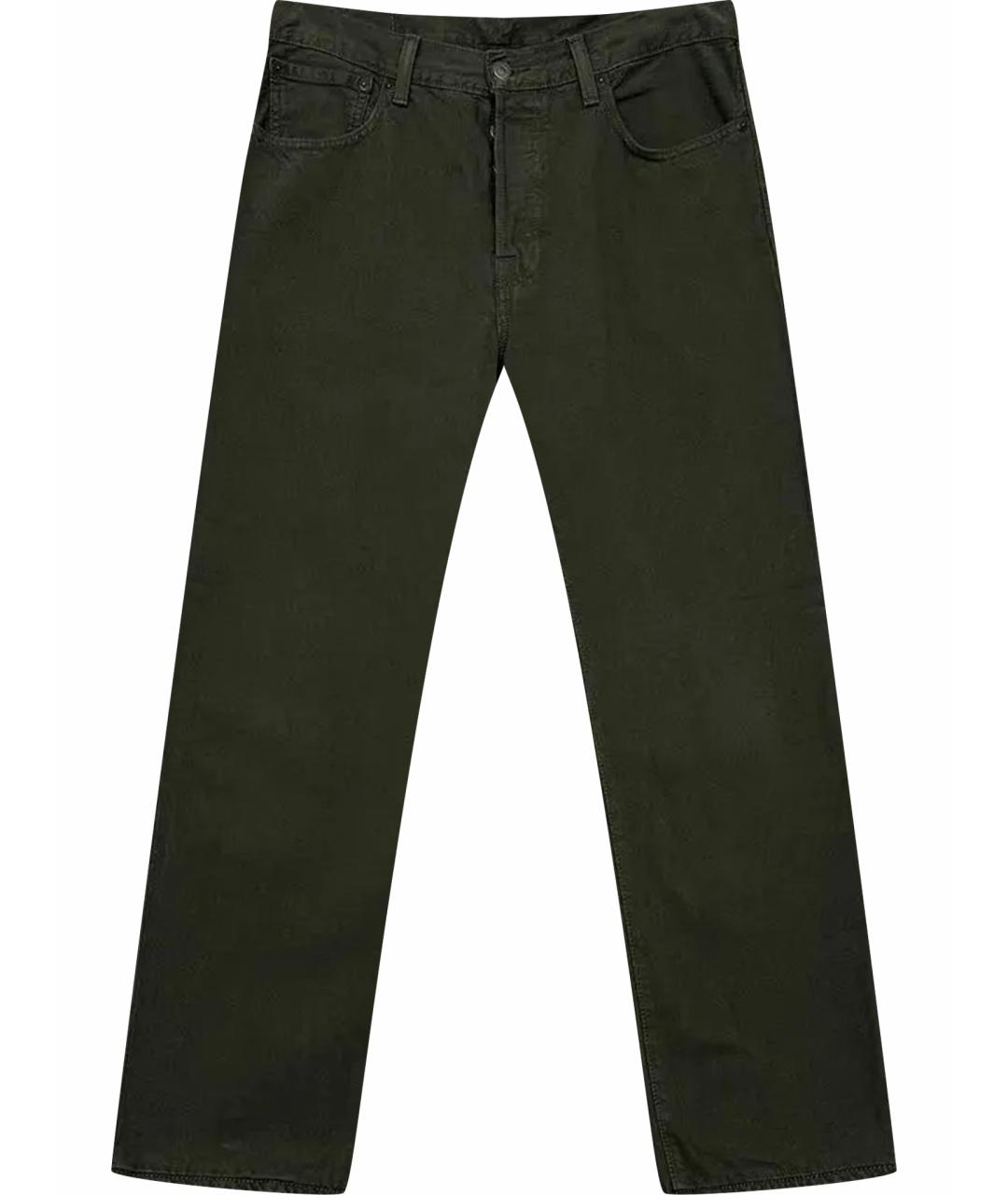 LEVI'S Зеленые хлопковые прямые джинсы, фото 1