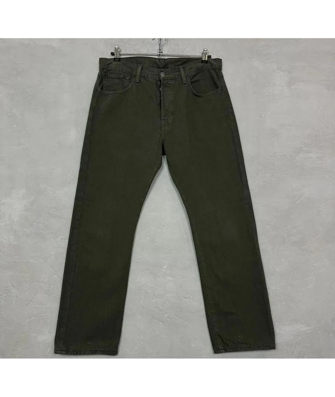 LEVI'S Зеленые хлопковые прямые джинсы, фото 8