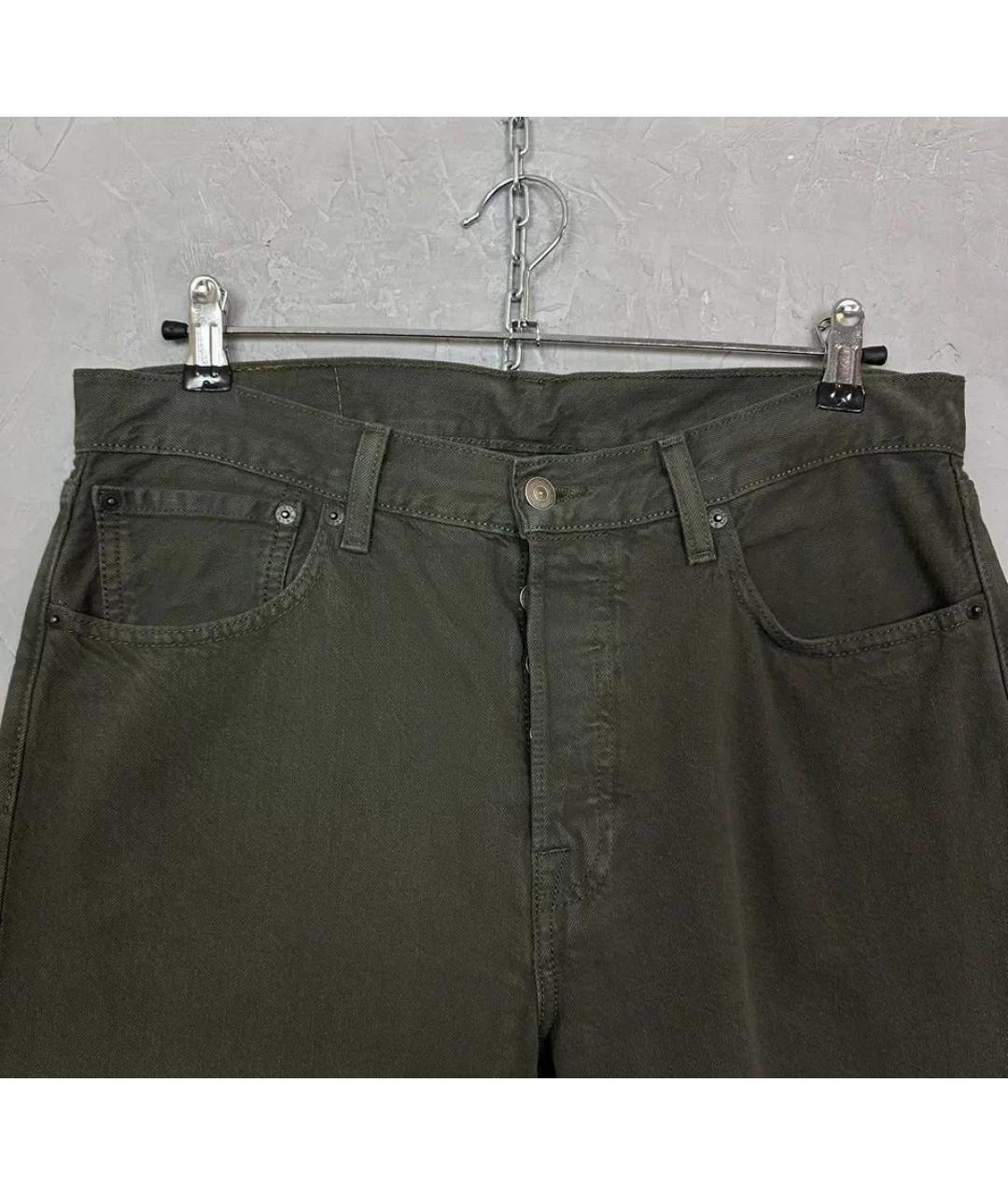 LEVI'S Зеленые хлопковые прямые джинсы, фото 5