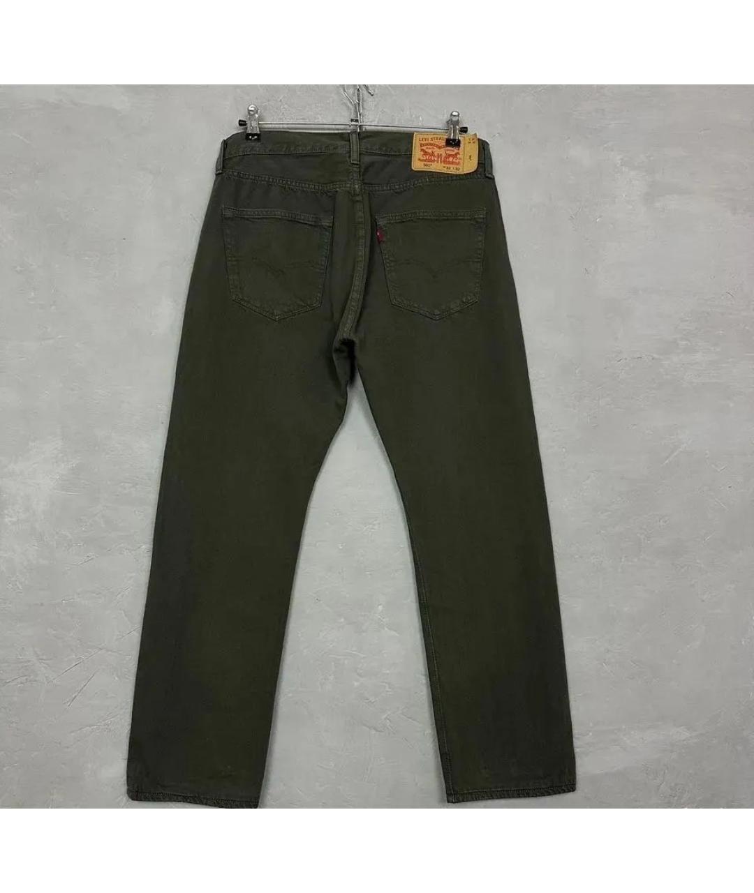 LEVI'S Зеленые хлопковые прямые джинсы, фото 2