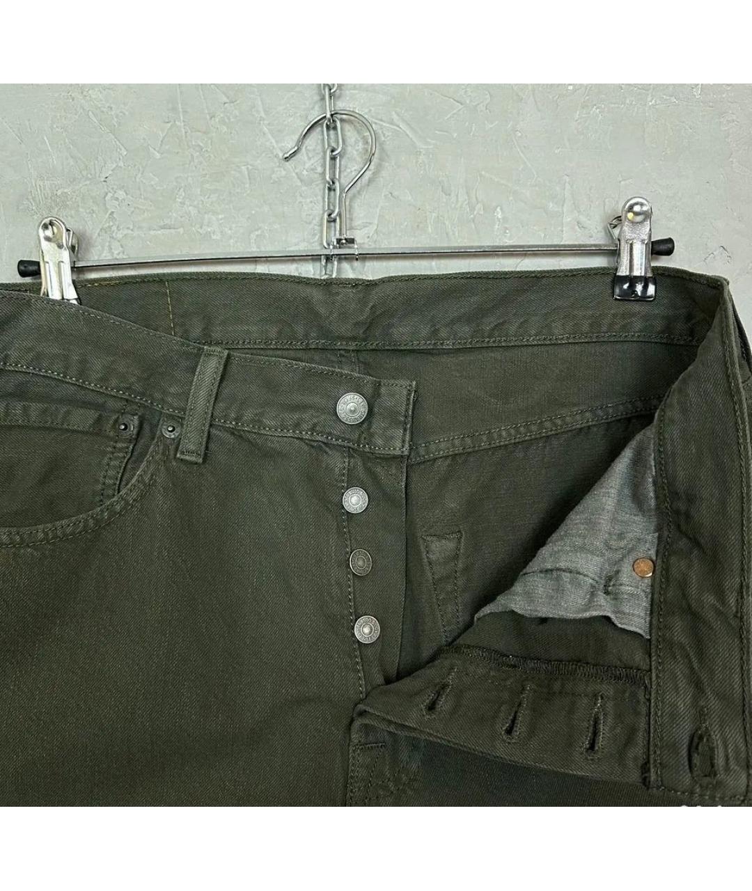 LEVI'S Зеленые хлопковые прямые джинсы, фото 6