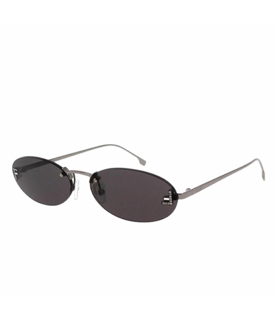 FENDI Черные металлические солнцезащитные очки, фото 1