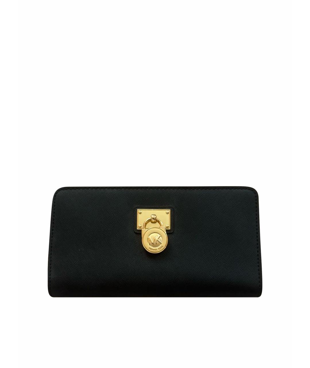 MICHAEL KORS Черный кожаный кошелек, фото 1