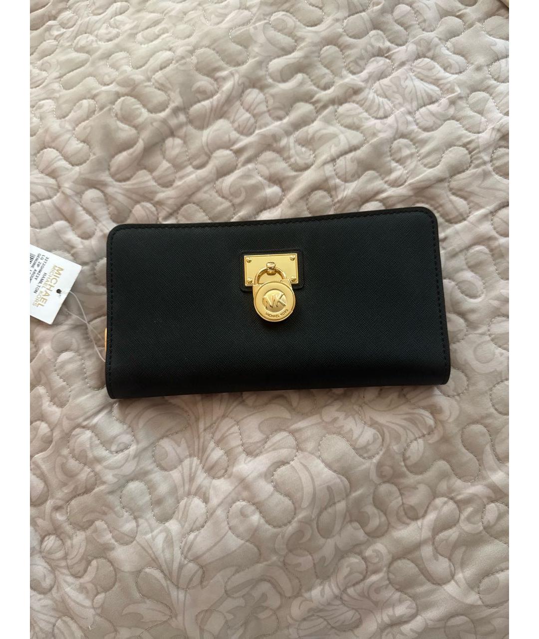 MICHAEL KORS Черный кожаный кошелек, фото 5