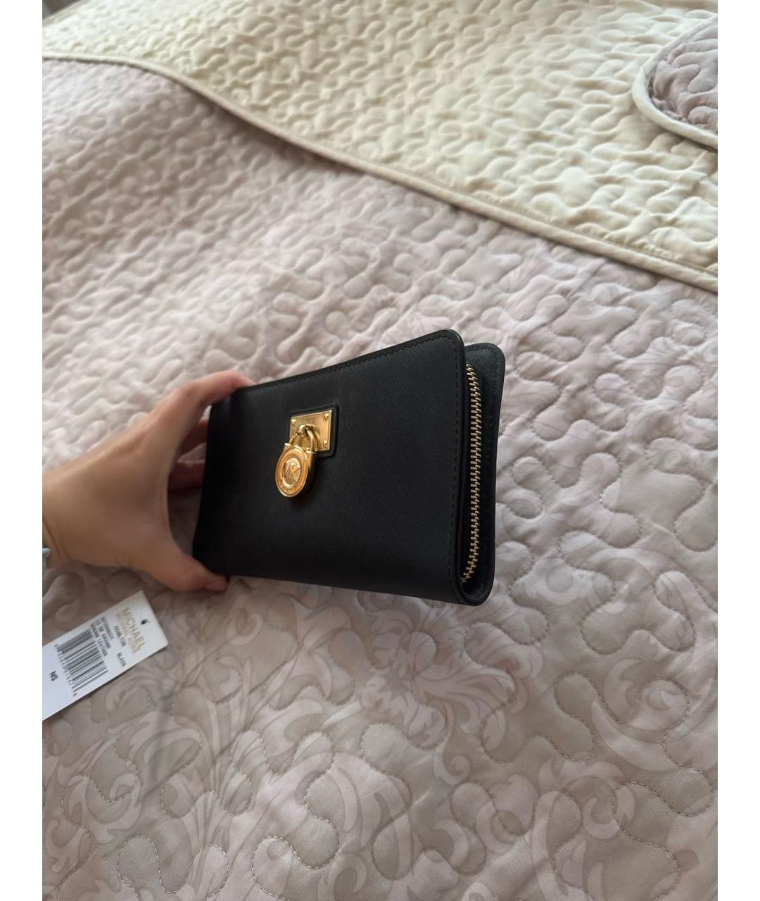 MICHAEL KORS Черный кожаный кошелек, фото 2
