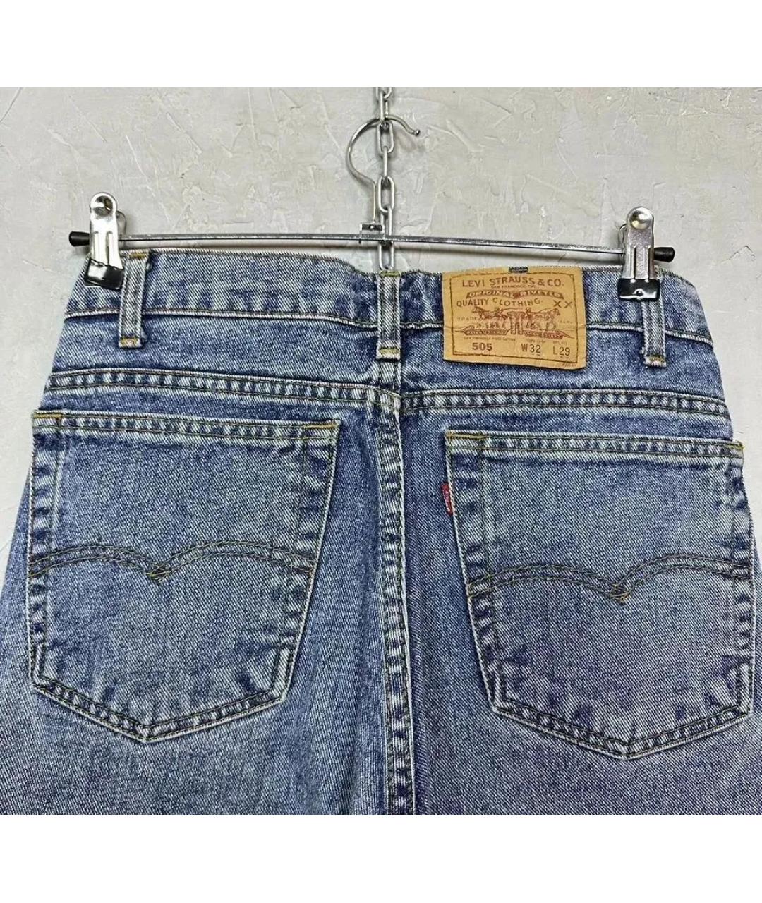 LEVI'S Синие хлопковые прямые джинсы, фото 3