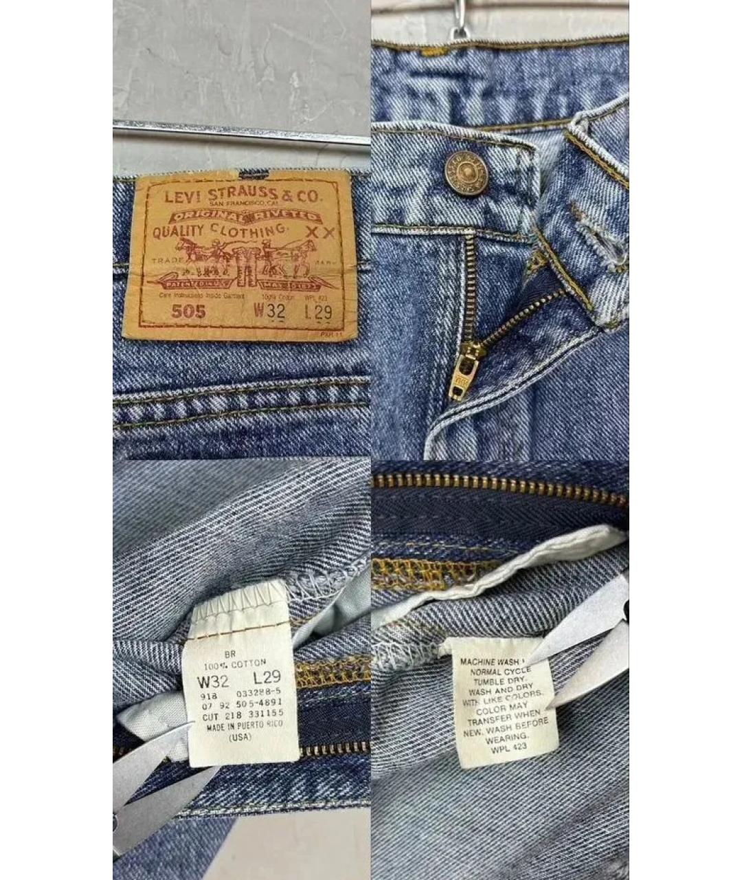 LEVI'S Синие хлопковые прямые джинсы, фото 7