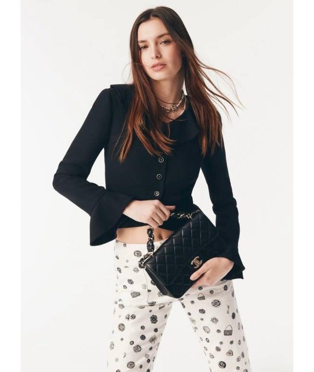 CHANEL Белые хлопковые джинсы слим, фото 3
