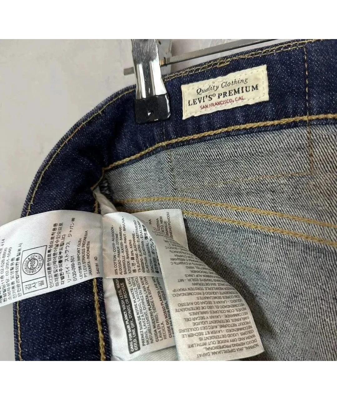 LEVI'S Темно-синие хлопко-эластановые джинсы скинни, фото 8