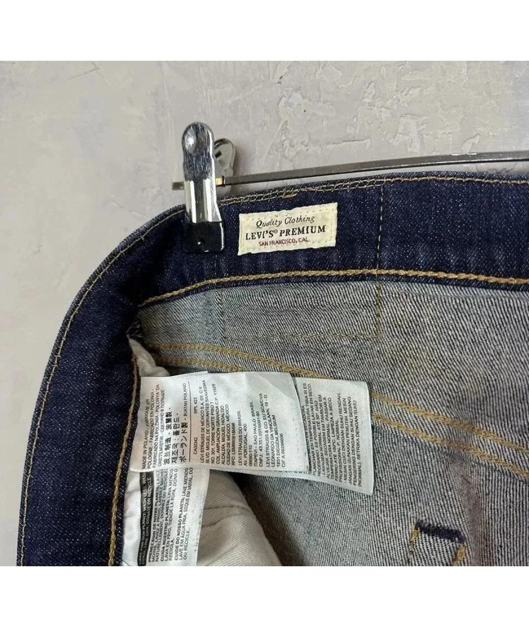 LEVI'S Темно-синие хлопко-эластановые джинсы скинни, фото 7