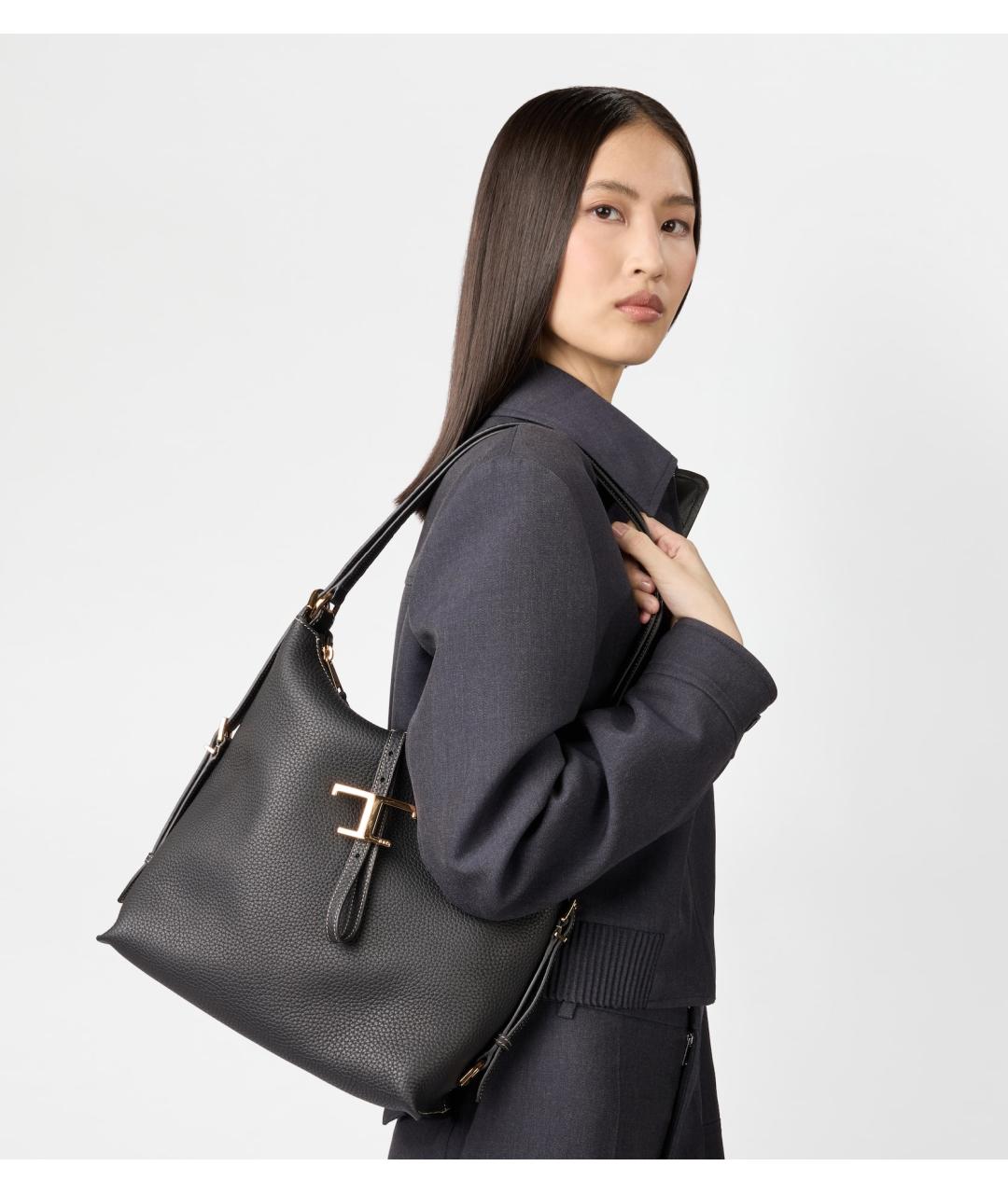 TOD'S Черная кожаная сумка через плечо, фото 2