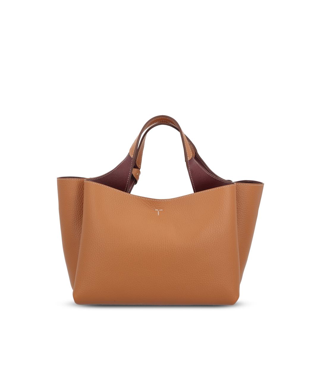 TOD'S Коричневая кожаная сумка тоут, фото 4