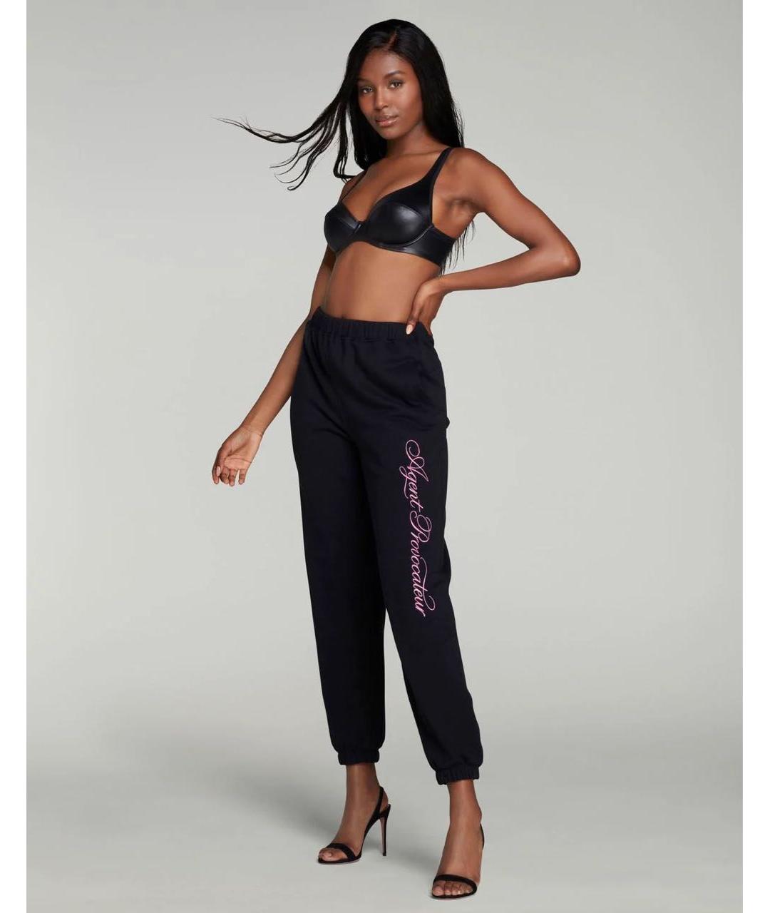 AGENT PROVOCATEUR Черные хлопковые спортивные брюки и шорты, фото 7