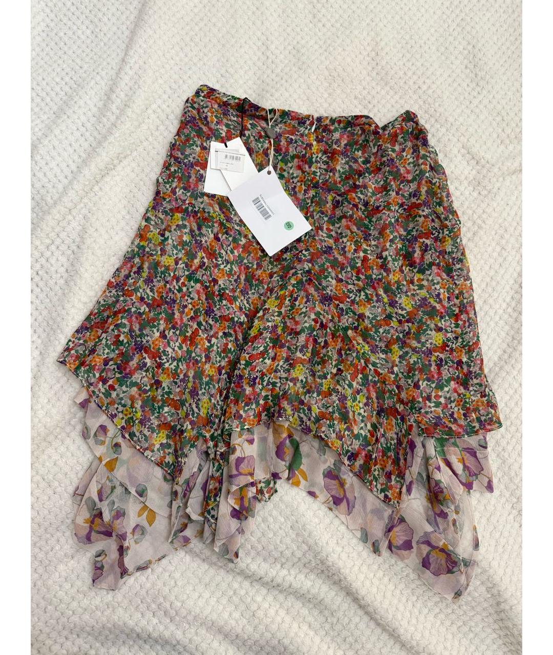 ISABEL MARANT Мульти шелковая юбка миди, фото 4