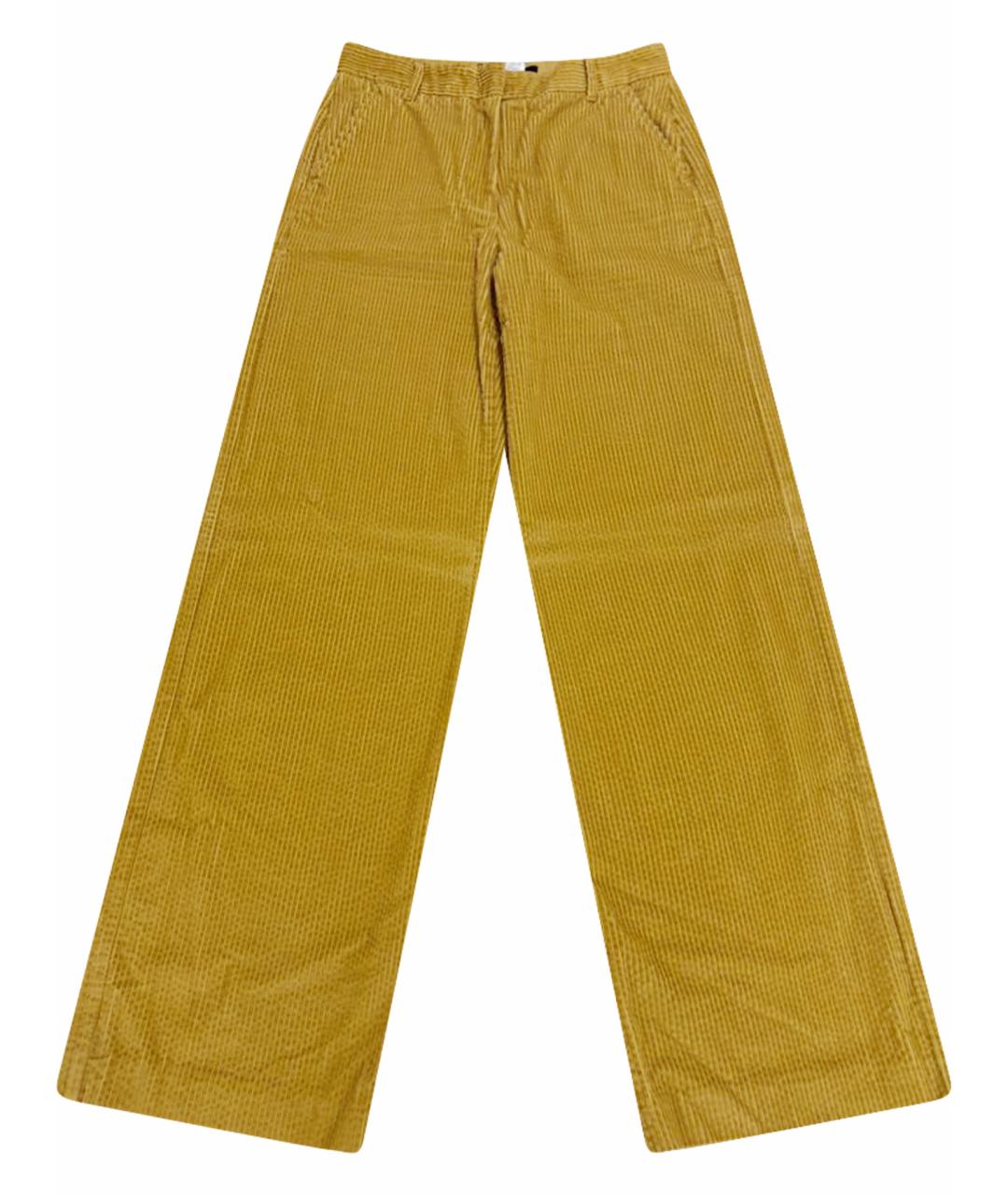 WEEKEND MAX MARA Горчичные хлопковые брюки широкие, фото 1