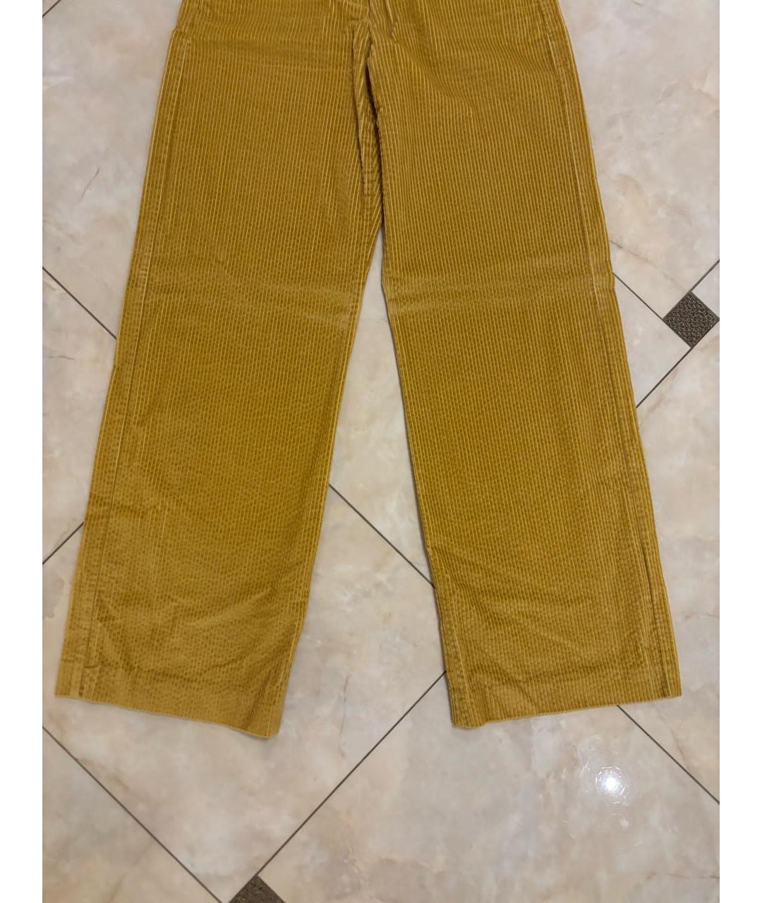 WEEKEND MAX MARA Горчичные хлопковые брюки широкие, фото 2