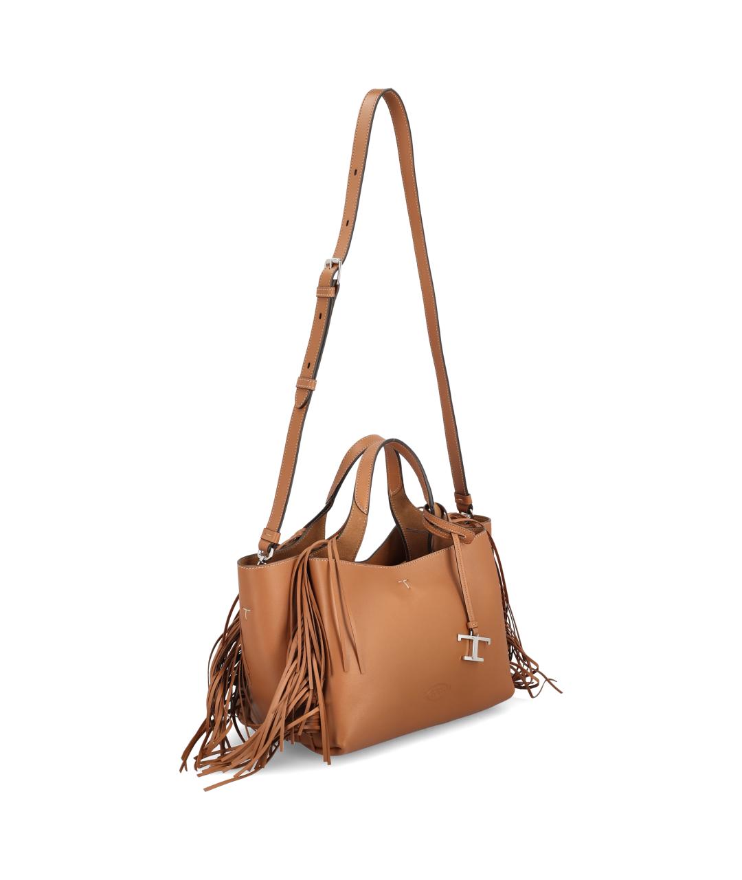 TOD'S Коричневая кожаная сумка тоут, фото 2