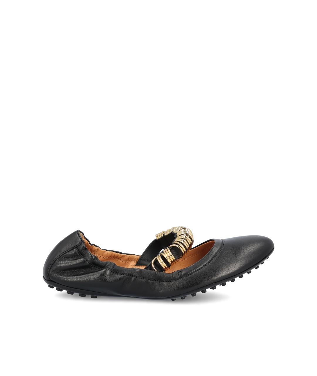 TOD'S Черные кожаные балетки, фото 1
